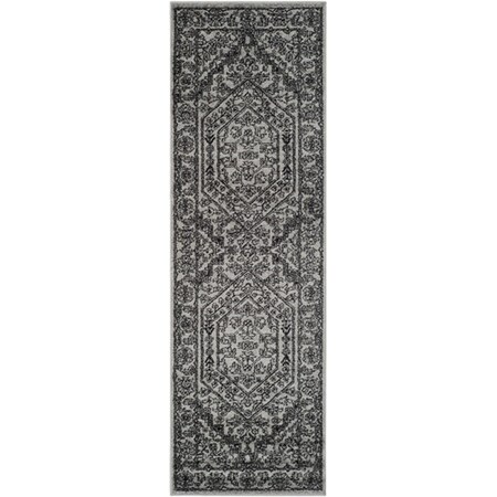 Safavieh 2 Ft.-6 In. X 8 Ft. Runner Casual Adirondack, Silver And Black Power Loomed Rug ADR108A-28
